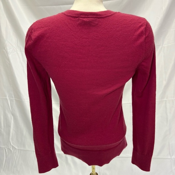 Banana Republic 100% Merino Wool Women’s Small Long Sleeve Crewneck Sweater Pink - Picture 10 of 10